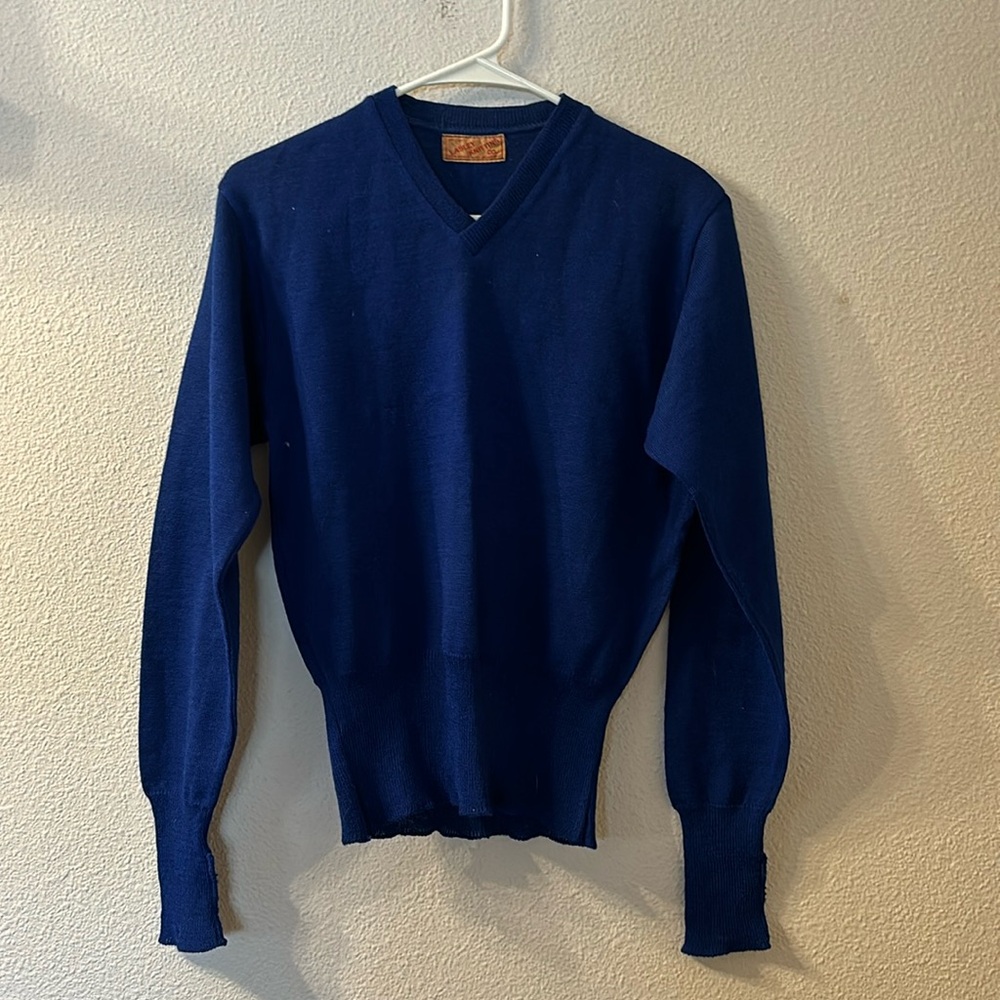 Vtg Lasley Knitting Co Vneck Sweater
